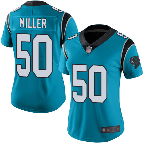 Carolina Panthers Limited Blue Women Christian Miller Alternate Jersey NFL Football #50 Vapor Untouchable